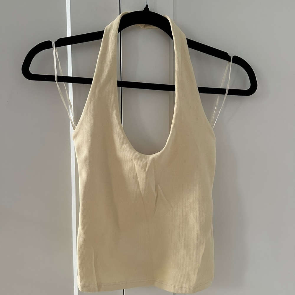 Zara Butter Yellow Halter Tank Top